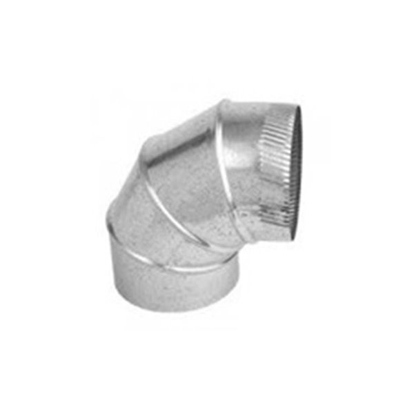 Gray Metal Products 7 in. 90 deg Galvanized Connector Pipe Elbow 3602990
